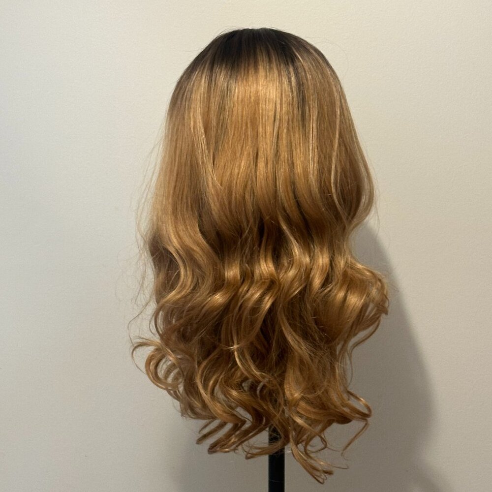 27” Ombre Synthetic Wig w/ Dark Roots – Long, Soft & Natural